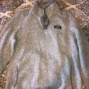 LLBean Women’s Grey Fleece Pullover
